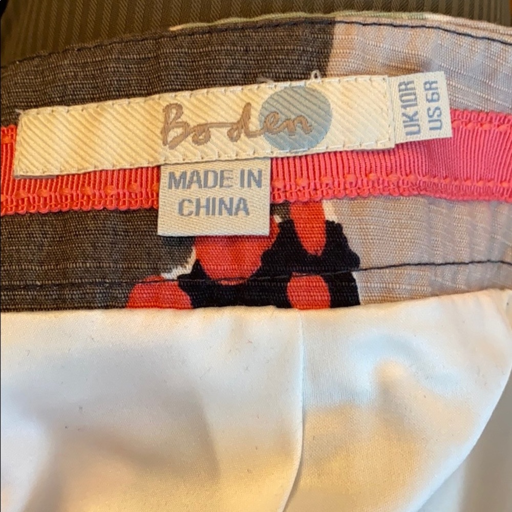 🇬🇧 Boden Greys Painted Poppies pencil skirt 6R - Picture 9 of 11